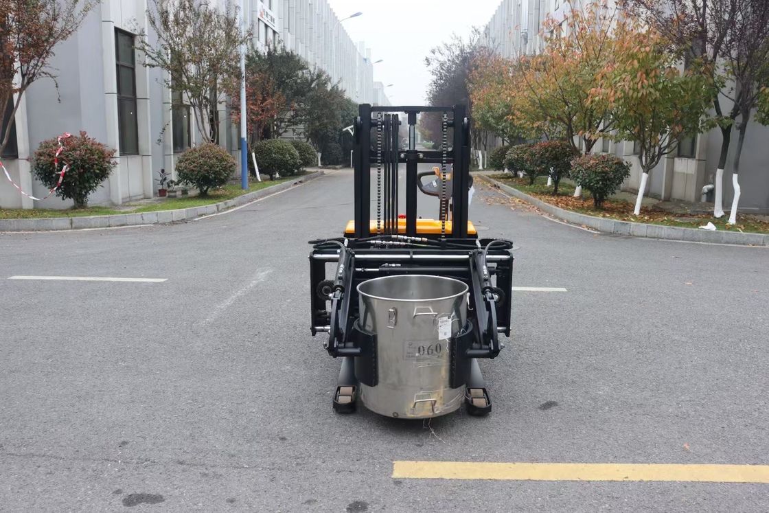 Height 2000 mm Capacity 300 KG Electric Stacker  With  Gripping  Barrel  Clamping  Mechanical Steering Walking Type